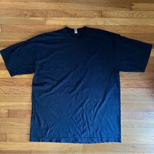 NEW Los Angeles Apparel 1801 GARMENT DYE CREW NECK T-SHIRT, Black Edge